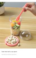 Taza De Desayuno Portátil De 400ml Con Tapa Y Cuchara Doble Capa Para Yogur Avena Salada Fruta Sopa De Verduras Taza De Pérdida De Grasa - details 5