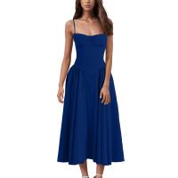 Vestido Midi Elegante Y Delgado Sin Espalda Para Mujer Vestido De Fiesta De Verano Elegante Con Suspensión Sólida Vestidos Para Mujer - details 5