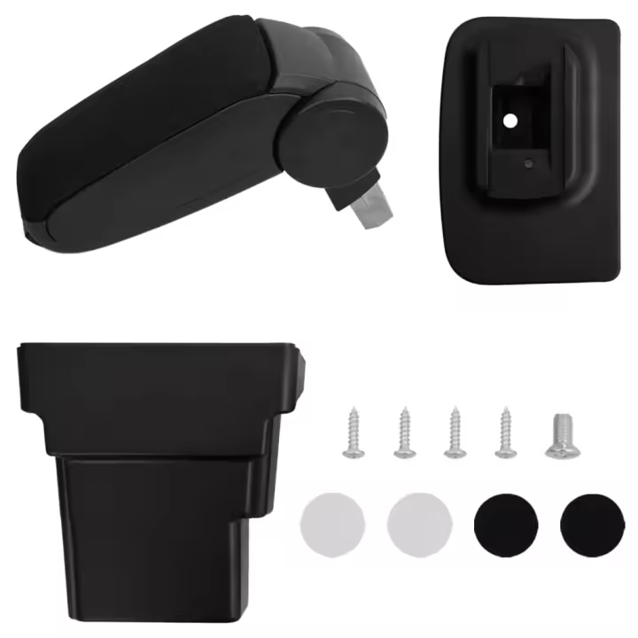 vidaXL Reposabrazos para coche ABS negro Automóvil Vehículo Motor Accesorios Adecuado para Renault megane ii (2003-2011),  Seat leon 1p (2005-2012),  Opel astra j (2009) y mas - 1