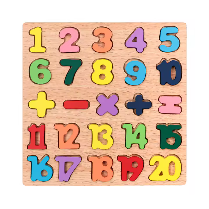 Juego Educativo De Rompecabezas De Madera Para Niños Con Formas Geométricas Y Números Montessori Aprendizaje Preescolar Juguete De Matemáticas Y Alfabeto - 1