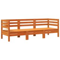 vidaXL Sofá de jardín de 3 plazas madera maciza de pino Pino natural, Pino blanco, Marrón cera Conjunto Terraza Muebles Jardín Exterior Juego de Muebles de jardín Mueble Jardín Exterior Muebles de Salon Exterior - details 3