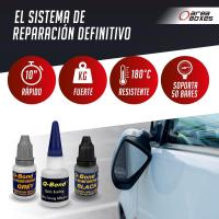 AREABOXES - Pegamento Extrafuerte Dos Componentes. [Qbond] Adhesivo P/TODOS Los Materiales. Soldadura En Frio Para Metal. Kit Reparación De Cianoacrilato + Polvo, Facil Y Rapido. (Kit 9 piezas) - details 1
