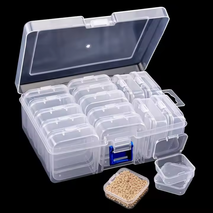 Juego De Cajas De Almacenamiento Para Uñas Y Joyería Con Diamantes Pintura DIY Accesorios De Manualidades De Rhinestone Plástico Botella De Semillas - 1