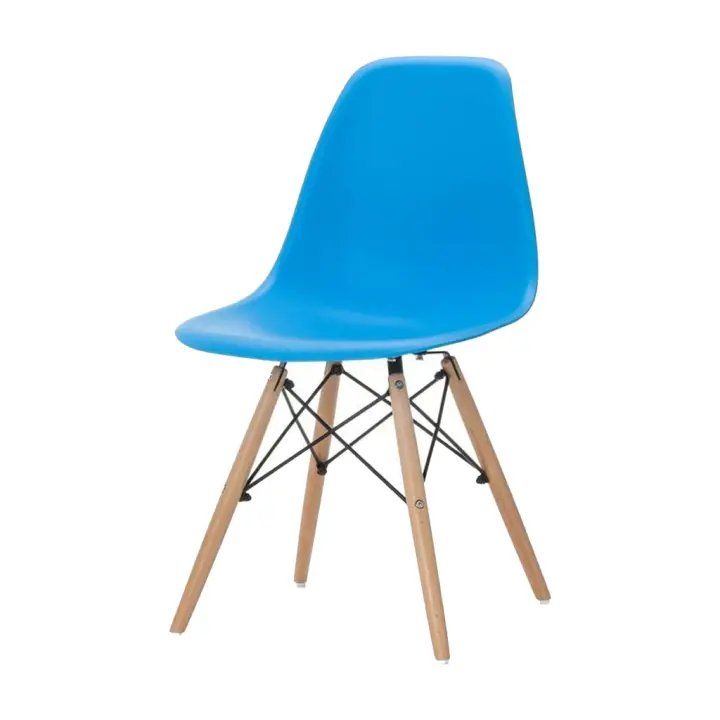 ORION91 Silla ORION91 Polipropileno Color Azul Cielo y Patas en Madera Haya 46,5 x 48 x 82 cm Comedor Oficina Salón Teletrabajo Cocina – SpazioLuzio - 1