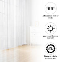 Cortinas De Lino Algodón Transparentes Para Dormitorio Y Sala De Estar Con Bolsa De Roda Filtración De Luz Estilo Europeo - details 2