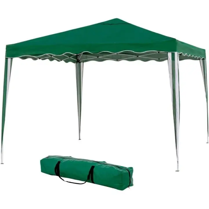 Carpa de jardín plegable 3 x 3 m  con bolsa | Pérgola / cenador plegable para jardín | Sólida estructura de acero - 1