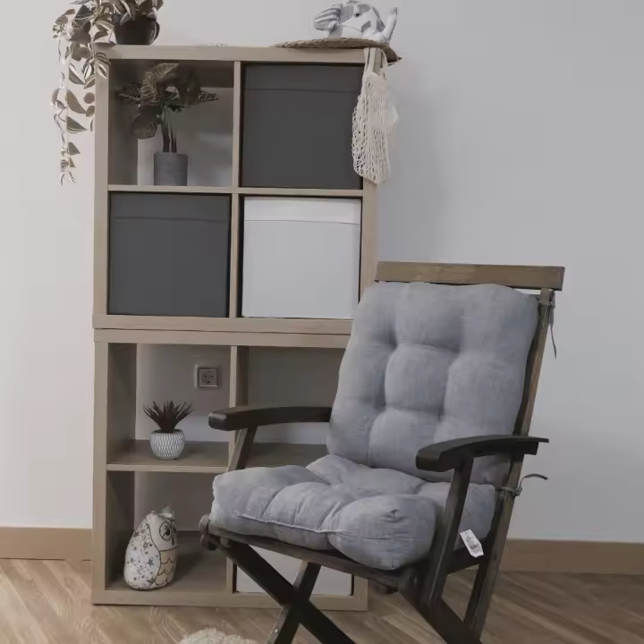 REINO MANSIDI 1 und Cojines 90x45x10cm con Respaldo para Sillas de Terraza Gris - Cómodos y Llamativos - 1