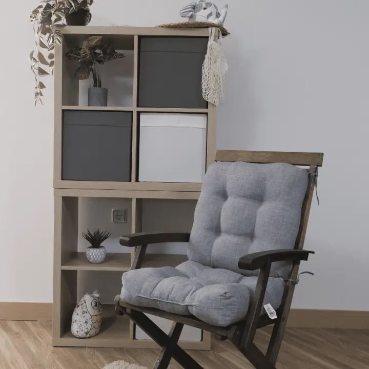 REINO MANSIDI 1 und Cojines 90x45x10cm con Respaldo para Sillas de Terraza Gris - Cómodos y Llamativos - 1