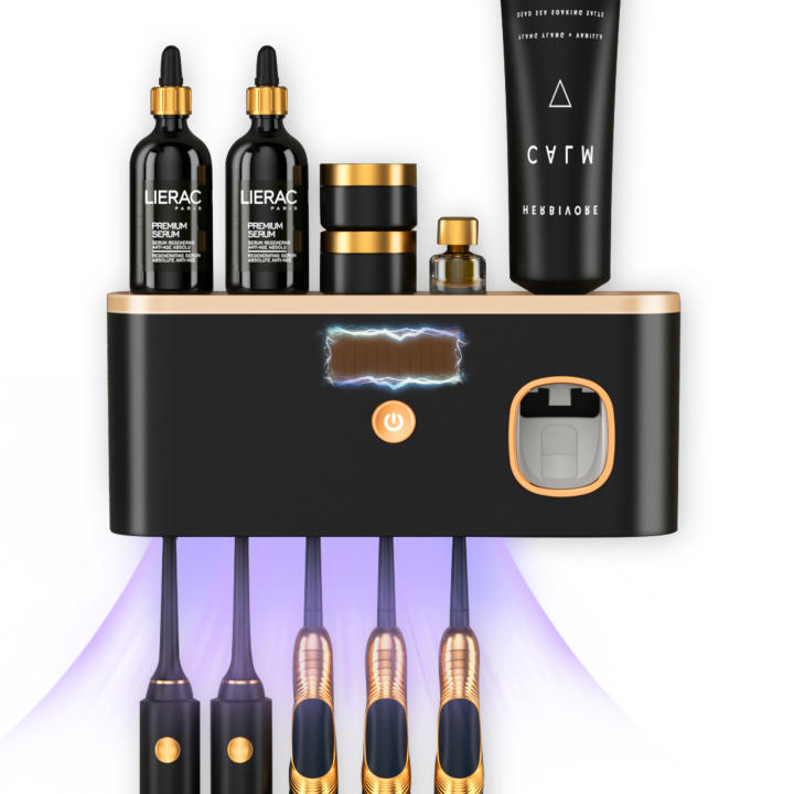 Soporte Recargable Para Cepillo De Dientes Con Desinfectante UV Y Dispensador De Pasta De Dientes Organizador De Baño