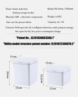 Papelera De Escritorio Mini Sensor 4/6L Cubierta Pequeña Para Baño Estilo Toque Material Plástico Forma Rectangular - details 18