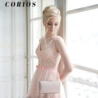 Bolso de Noche Dorado Clutch de Embrague Mujeres y Señoras Fiesta Cartera de Mano Bandolera Brilliant with Cadena para Ceremonia Boda Novia (Gold) - details 6
