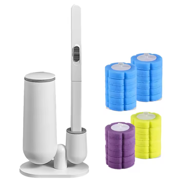 ZC Cepillo de inodoro desechable para el hogar, Juego de cepillos de limpieza de inodoro sin extremo muerto, artefacto de limpieza de inodoro, No manos sucias - 1