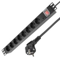 Banner - Regleta de enchufes rack 19 de 8 schuko con interruptor 2 M