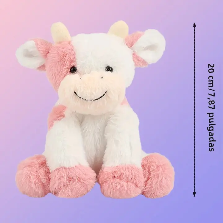 Almohada De Peluche De Vaca Sentada En Fresa Para Niñas Juguete De Cojín Suave Regalo De Cumpleaños Para Niños Y Niñas - 1