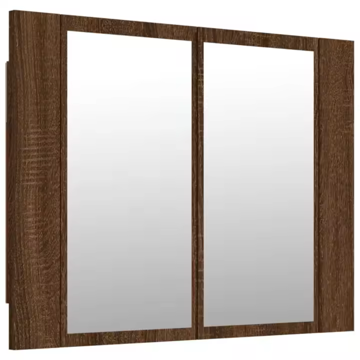 Armería con Espejo y LED Madera Marron Roble 60x12x45 cm - 1