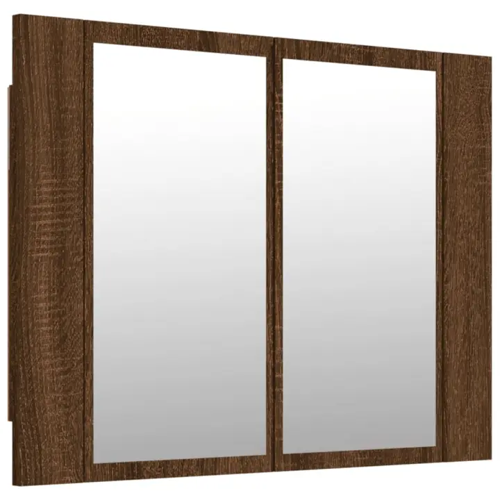 Armería con Espejo y LED Madera Marron Roble 60x12x45 cm - 1
