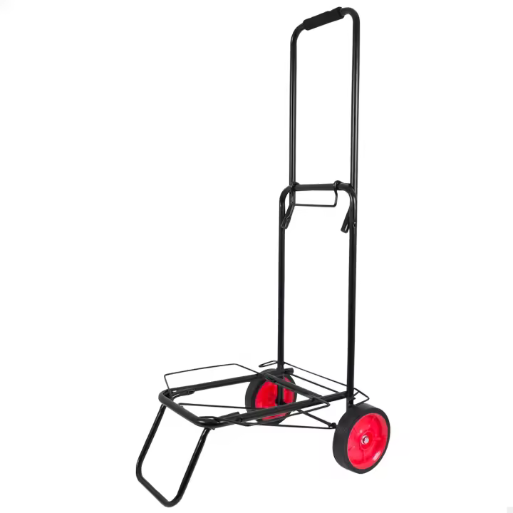 Aktive - Carro de playa plegable, 100x45x35 cm, máx. 50kg, con ruedas grandes, estructura de acero, color negro, asa extensible y diseño compacto, para transportar sombrillas o neveras, para playa, para mochilas - 1