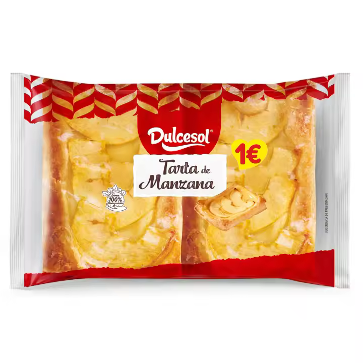 Tartas de Manzanas Dulcesol - Caja 2 kg - 28 Unidades de Tartas de Manzana. Envueltas Individualmente - 1
