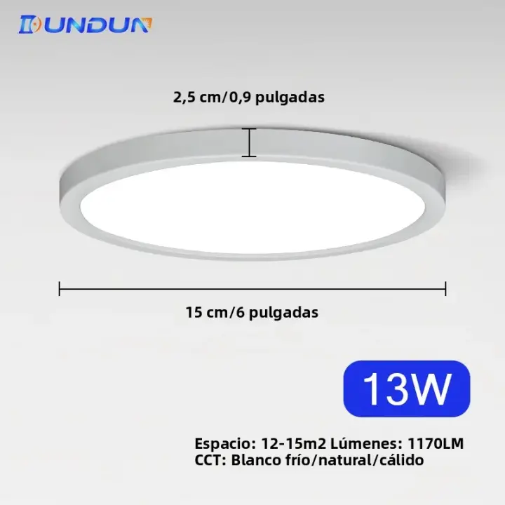 Luz De Techo LED Ultradelgada 0.9 Pulgadas 6W 9W 13W 18W 24W Para Sala De Estar Y Dormitorio Rango De Voltaje 85-265V Luz De Iluminación Moderna Para Cocina Comedor Estudio Baño - 1