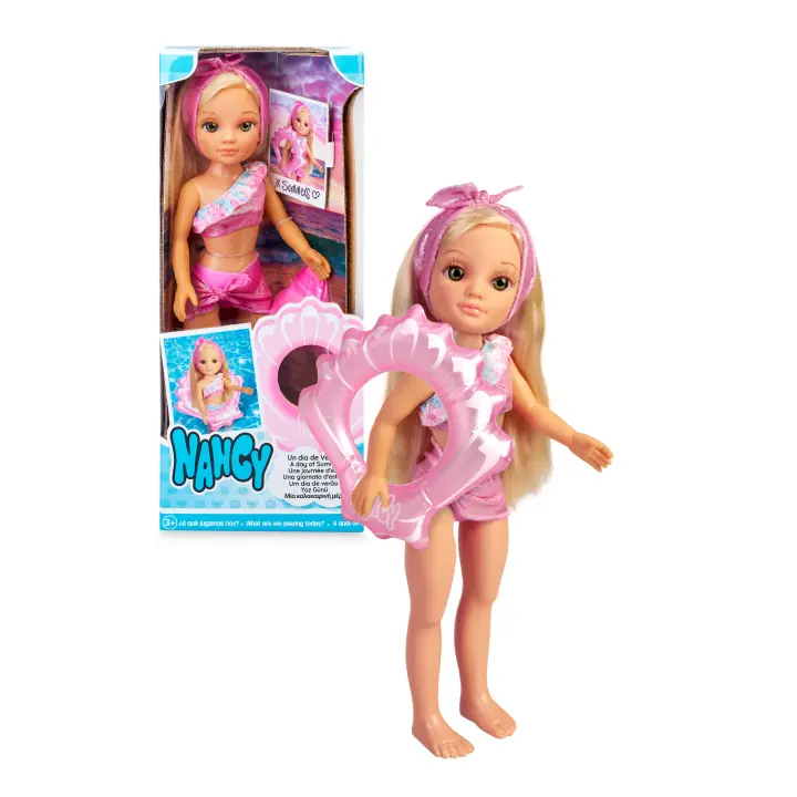Nancy, un día de verano, muñeca con traje de baño, flotador y accesorios a juego para niños y niñas a partir de 3 años (Famosa 700016229) - 1