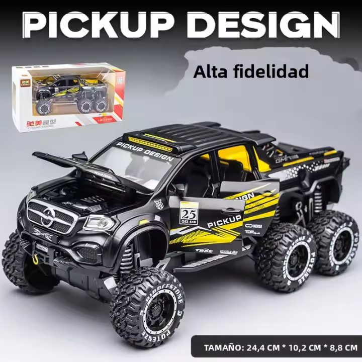 Modelo De Coche De Aleación Mercedes-Benz X-Class Pickup 1:28 Para Niños Vehículo Off-Road Con Acústica Y Luz Puerta Abre Juguete Educativo - 1