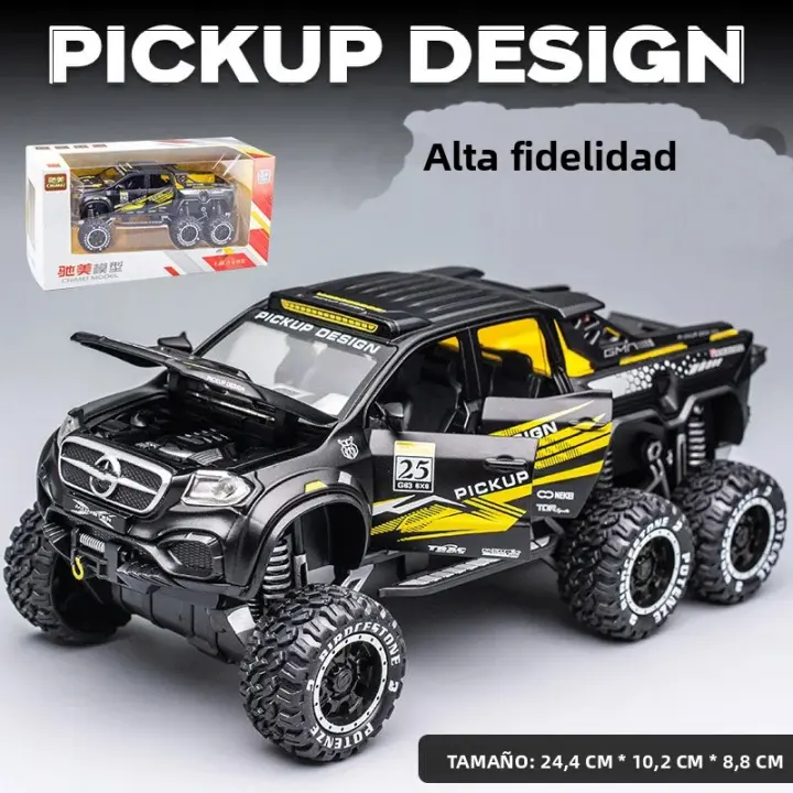 Modelo De Coche De Aleación Mercedes-Benz X-Class Pickup 1:28 Para Niños Vehículo Off-Road Con Acústica Y Luz Puerta Abre Juguete Educativo - 1