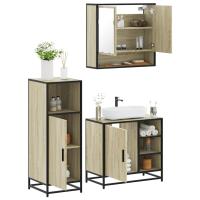 vidaXL Set de muebles de baño 3 pzas madera contrachapada roble Sonoma - details 0