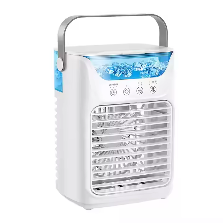 Aire acondicionado portátil silencioso, enfriador de aire pequeño USB, 650 ml, 3 velocidades y temporizador de 2-4-6 horas, 3 niebla fría y 7 luces LED, uso personal en la oficina en casa - 1