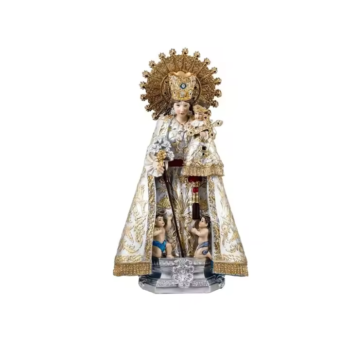 Virgen de los Desamparados figura 33 cm. patrona de Valencia y floristas imagen resina - 1