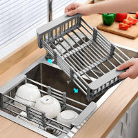 Engranajes Ajustables De Acero Inoxidable Para Cocina Organizador De Platos Y Verduras Rack De Secado Para Lavabo Extensible - details 8