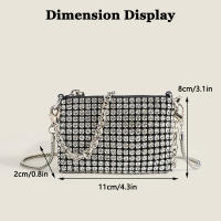 Bolso De Hombro Mini Jiomay Para Mujer Diseñador Lujo 2024 Con Diamantes Y Cadena Bolso De Fiesta Versátil Para Labial - details 1