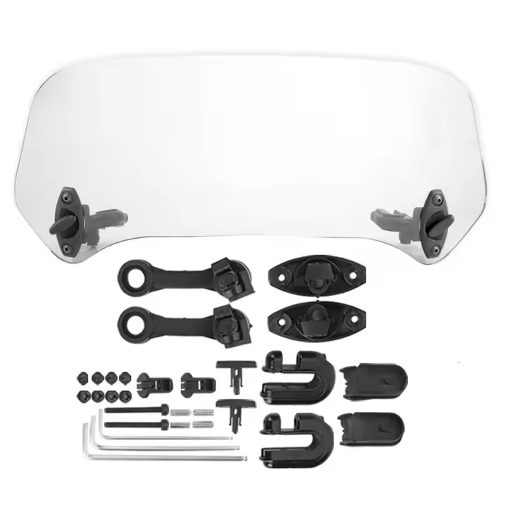 Parabrisas De Motocicleta Universal Modificado Con Spoiler Deflector De Aire Frontal Accesorios Modificados Material Plástico Transparente/Smoked - 1