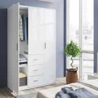 Meimon Armario 3puertas+3caj. Materiales: · Barra de colgar aluminio extraíble. · Bisagras metálicas para las puertas. · Guías correderas metálicas para los cajones (no extraíbles). · Tiradores ABS pintado en gris aluminio (5uds) - details 1