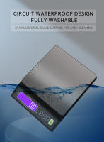 Báscula De Cocina Recargable 5kg/10kg Impermeable Con Pantalla LCD De Acero Inoxidable Herramienta De Medición Para Hornear Y Uso Doméstico - details 5