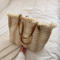 Bolso De Mano Casual Grande Para Playa Y Compras Bolso De Hombro Mujer Bolsa De Compras Con Manija Superior Bolso De Mujer De Lino Con Cierre Hasp - details 11
