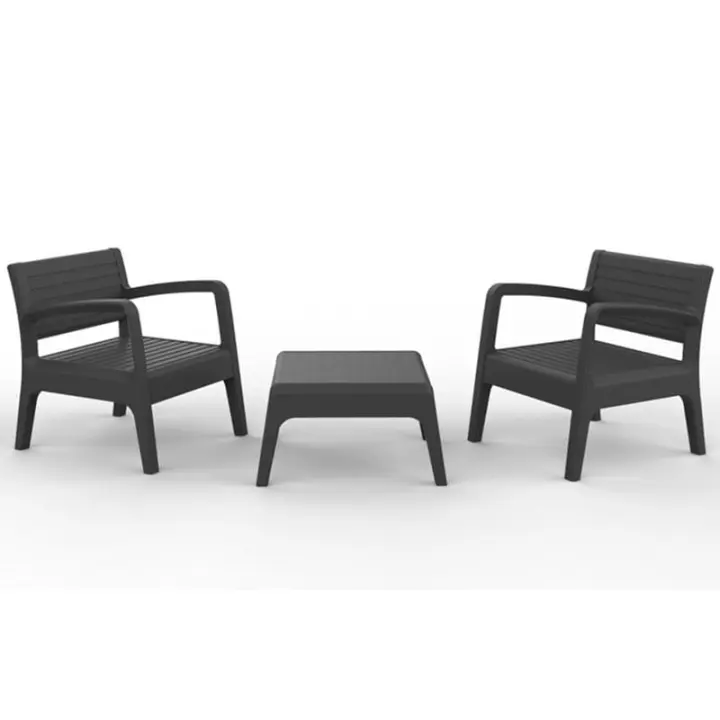 Conjunto de jardín Miami Tête à Tête Shaf 2 sillones+mesita antracita - 1