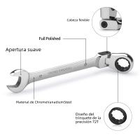 Llave De Eje Pivote Flexible 1 Pieza Herramienta De Mano Metrิกa Para Auto Y Reparación Del Hogar Con Cabeza Doble Y Antideslizante - details 2
