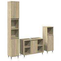vidaXL Set de muebles de baño 3 pzas madera contrachapada roble Sonoma - details 1