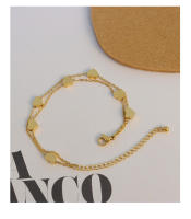 Encanto Acero inoxidable nueva joyería fina de moda dulce 2 capas perforadas 7 corazones pulseras de cadena para mujeres regalos de pareja - details 13