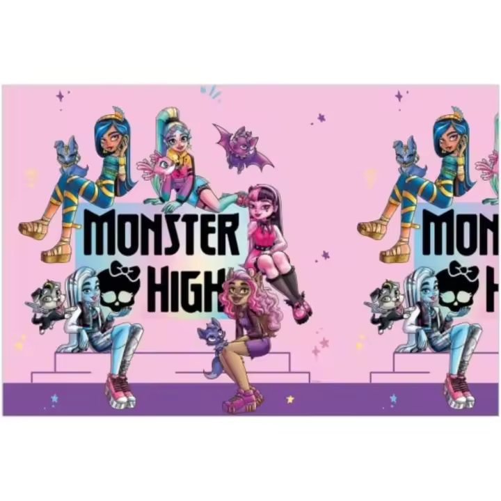 CAPRILO REGALOS & DECORACIÓN  Lote de 2 Manteles Juveniles Decorativos "Monster high" 120 x 180 cm. Detalles y Regalos Originales para Fiestas de Cumpleaños, Halloween, Bodas, Bautizos, Comuniones. Decoración Hogar. AB - 1