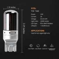 2 Unids Chrome 7440 T20 144SMD Ambar Canbus Free Error LED Bombilla de La Lámpara de Luz de Señal de Vuelta - details 3