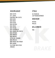 Pastillas de Freno Bicicleta - YB002 - Shimano BX BR XT Alfine Deore FSA Afterburner Rever Clarks - details 2