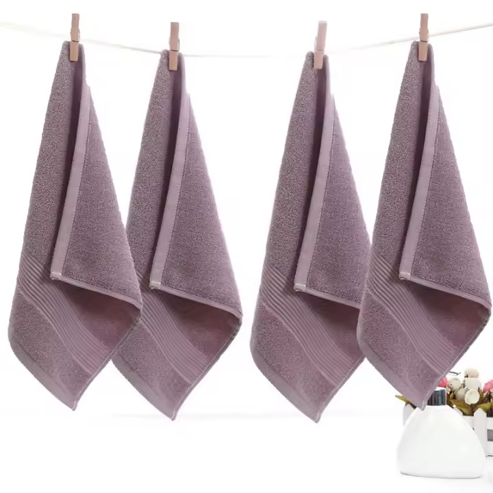 Toallas De Algodón Grueso Cuadradas 4pcs Toallas De Mano Solas Para Baño Accesorio De Baño Tecido Terry 100% Algodón Técnica Tejida Sin Químicos De Alta Importancia - 1