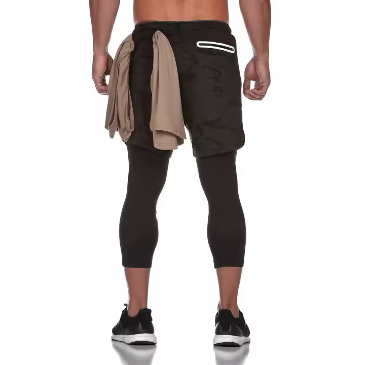Shorts Deportivos Para Hombres 2024 Nuevos Malla Doble Capa Secado Rápido Transpirable Pantalones De Entrenamiento Fitness Running - 1