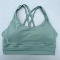 Sudadera Deportiva De Mujer En Color Sólido Con Espalda Cruzada Suave Fitness Yoga Vestido De Gimnasio De Alta Resistencia Con Almohadillas De Pecho Push up - details 17