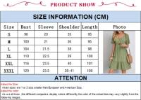 Women's short sleeve V-neck pleated dress, elegant beach dress, simple and comfortable clothing, monochrome A-line skirt - details 1