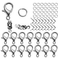 Kit De 80 Piezas De Hebilla De Langosta De Aleación De Latón Hipoalergénica Para Pulseras Y Collares DIY De Joyería Conector De Anillo Saltarín - details 4