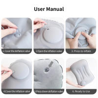 Cojín Inflable Portátil De Ultra Suave Para Soporte De Cuello Y Lumbar Cómodo Para Camping Piscina Y Viaje Color Variado - details 5