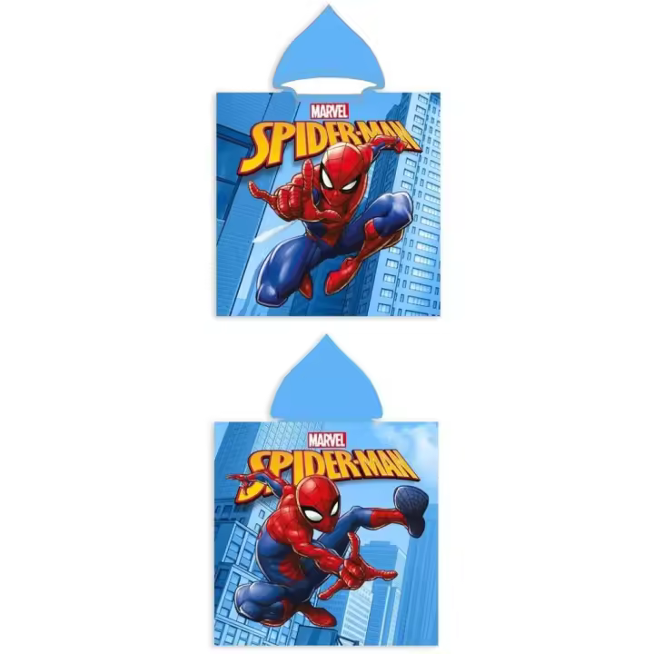 Poncho Toalla Infantil con Capucha Playa – Diseño de Spiderman | 50x100 cm | Niños 1 - 5 años | 100% Microfibra secado rápido | Toalla superhéroe Playa, piscina y Baño  | Fabricado es España - 1