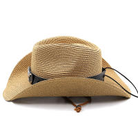Sombrero De Vaquero Para Mujer Y Hombre Con Pico Ancho Protección Solar Moda De Paja Forma Cattleman Ajustable Sombrero Occidental Para Performance - details 5